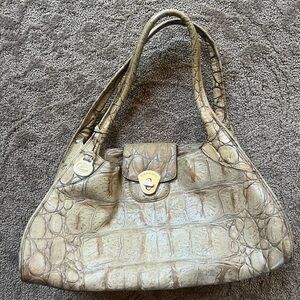 Brahmin Croc Embossed Shoulder Bag